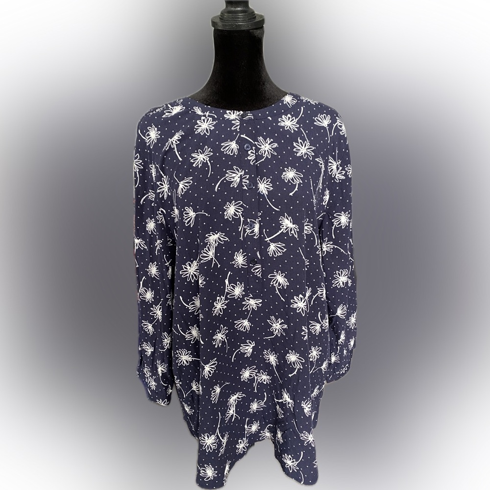 Talbots Floral Popover Tunic - Size Large  - NWT